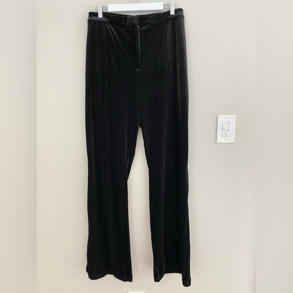 NWT Good American High Waist Striped Velour Pants Straight Leg size 7 / 4XL - Picture 6 of 16